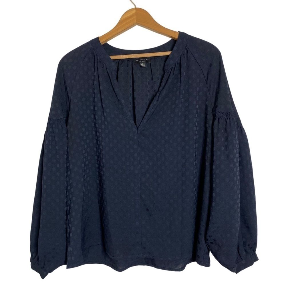 Current Air Navy Blue Long Sleeve Blouse S